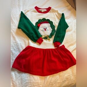 Girls Vintage Christmas Dress - Size 5/6